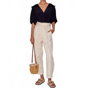 NEW MAGALI PASCAL adrienne jeans with button closure in ecru